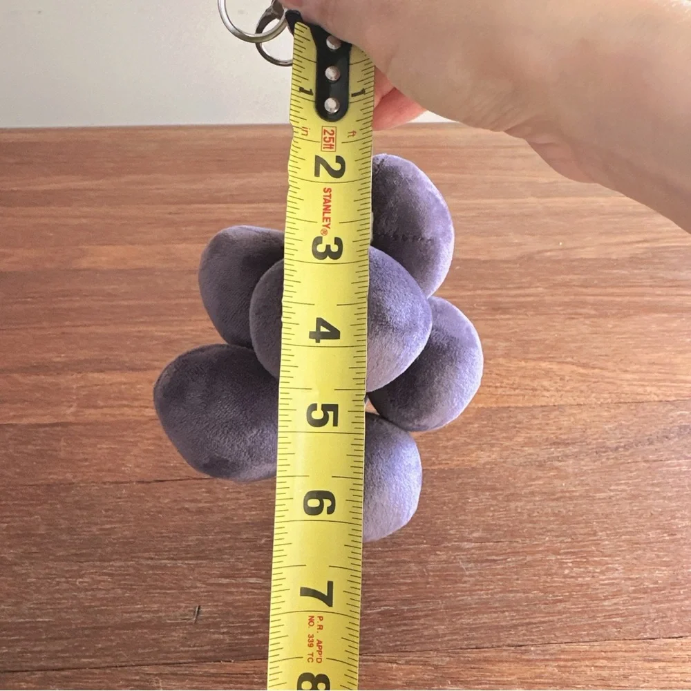 Purple Grape Plush Keychain Cute Fruit Stuffed Bag Charm Kawaii Gift New